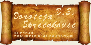 Doroteja Sprečaković vizit kartica
